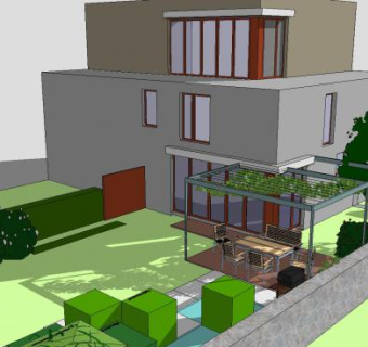 现代园艺观景别墅SU模型下载_sketchup草图大师SKP模型