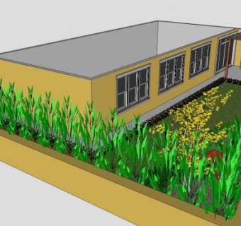 小型庭院花园花圃SU模型下载_sketchup草图大师SKP模型