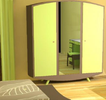 地中海风格个房间卧室SU模型下载_sketchup草图大师SKP模型