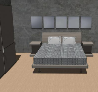 休闲主卧室房间SU模型下载_sketchup草图大师SKP模型