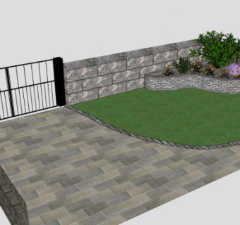 前院花园的一角SU模型下载_sketchup草图大师SKP模型