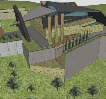 郊区花园别墅景观设计SU模型下载_sketchup草图大师SKP模型
