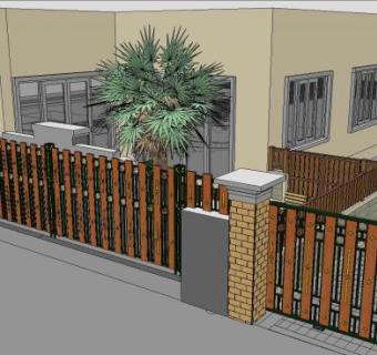 别墅一角泳池休闲区SU模型下载_sketchup草图大师SKP模型
