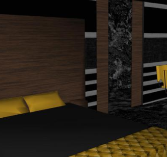 南广场酒店卧室SU模型下载_sketchup草图大师SKP模型