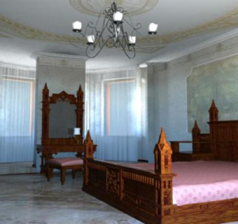 简约卧室家具SU模型下载_sketchup草图大师SKP模型