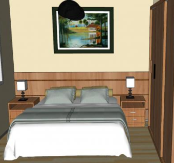 现代板式衣橱家具卧室SU模型下载_sketchup草图大师SKP模型