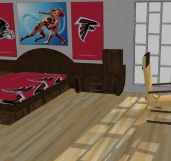 现代卧室居住装修SU模型下载_sketchup草图大师SKP模型