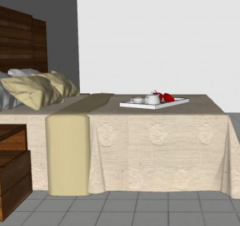 现代朴素房间卧室SU模型下载_sketchup草图大师SKP模型