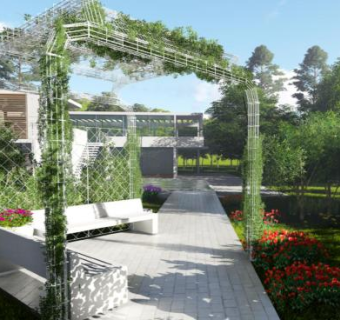 花园半拱形藤架园艺庭院SU模型下载_sketchup草图大师SKP模型