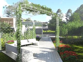 花园半拱形藤架园艺庭院SU模型下载_sketchup草图大师SKP模型