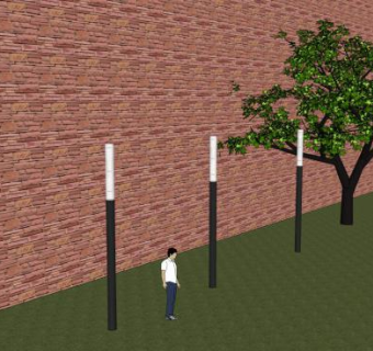 现代城市景观照光柱SU模型下载_sketchup草图大师SKP模型