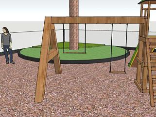 儿童园艺公园和游玩设备SU模型下载_sketchup草图大师SKP模型