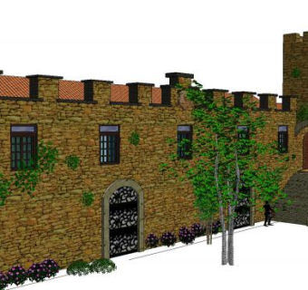 欧式复古园艺房屋SU模型下载_sketchup草图大师SKP模型