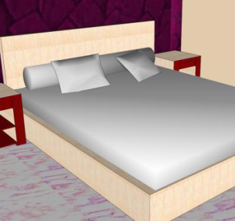 现代浪漫地中海卧室SU模型下载_sketchup草图大师SKP模型