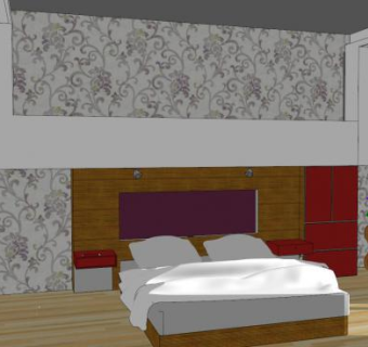 现代卧室高级房SU模型下载_sketchup草图大师SKP模型