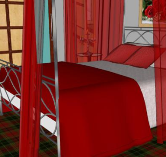 卧室房间蜜月套房SU模型下载_sketchup草图大师SKP模型