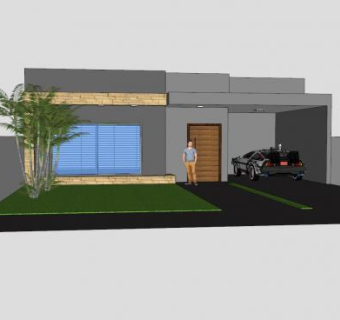 园艺前院住宅建筑SU模型下载_sketchup草图大师SKP模型