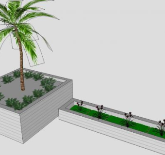 现代植物盆栽景观SU模型下载_sketchup草图大师SKP模型