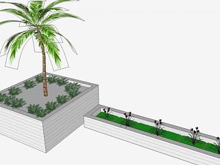 现代植物盆栽景观SU模型下载_sketchup草图大师SKP模型