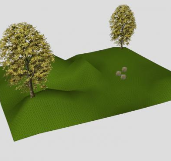 山地绿地乔木植被SU模型下载_sketchup草图大师SKP模型