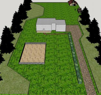 郊区住宅园艺景观SU模型下载_sketchup草图大师SKP模型