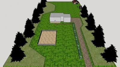 郊区住宅园艺景观SU模型下载_sketchup草图大师SKP模型