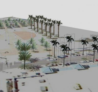 广场植物观景设计SU模型下载_sketchup草图大师SKP模型