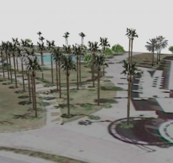 村庄道路园艺观景设计SU模型下载_sketchup草图大师SKP模型