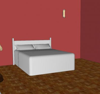 简约休闲卧室SU模型下载_sketchup草图大师SKP模型