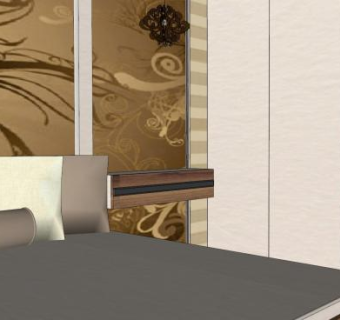 布朗古典卧室房间SU模型下载_sketchup草图大师SKP模型