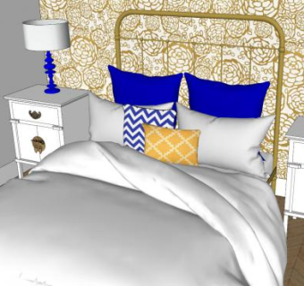 北欧风格卧室房间SU模型下载_sketchup草图大师SKP模型