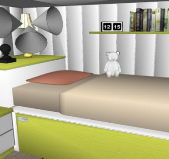 层压板石灰装修卧室SU模型下载_sketchup草图大师SKP模型