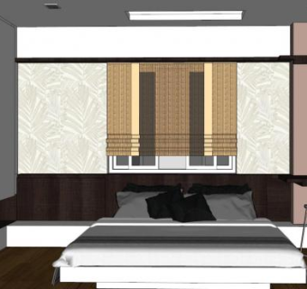 主卧室休闲房间SU模型下载_sketchup草图大师SKP模型