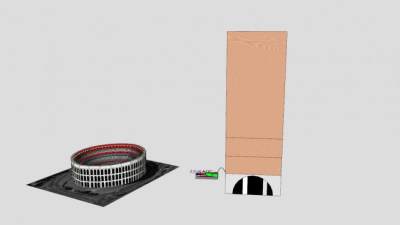 现代建筑与古代建筑SU模型下载_sketchup草图大师SKP模型