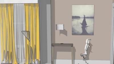 酒店卧室蕾丝布局房间SU模型下载_sketchup草图大师SKP模型