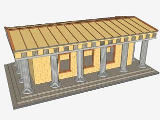 仿罗马神殿寺庙SU模型下载_sketchup草图大师SKP模型