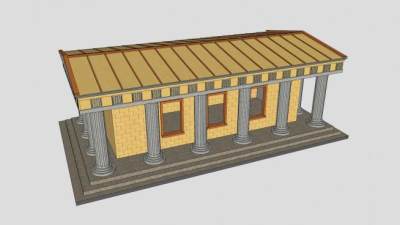 仿罗马神殿寺庙SU模型下载_sketchup草图大师SKP模型