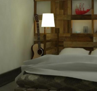 货盘房卧室房间SU模型下载_sketchup草图大师SKP模型