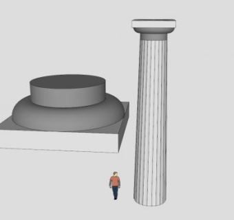 陶立克柱罗马柱SU模型下载_sketchup草图大师SKP模型