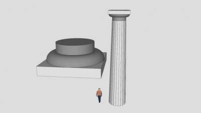 陶立克柱罗马柱SU模型下载_sketchup草图大师SKP模型