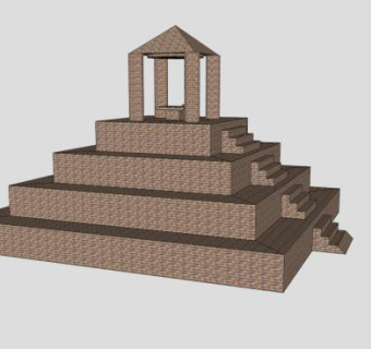 简易玛雅金字塔SU模型下载_sketchup草图大师SKP模型