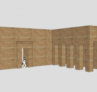 埃及石门和庭院SU模型下载_sketchup草图大师SKP模型