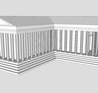 仿罗马神庙建筑SU模型下载_sketchup草图大师SKP模型