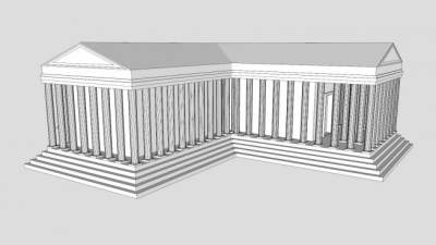 仿罗马神庙建筑SU模型下载_sketchup草图大师SKP模型