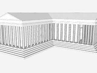 <em>仿</em>罗马神庙建筑SU模型下载_sketchup草图大师SKP模型