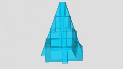 现代的金字形神塔SU模型下载_sketchup草图大师SKP模型