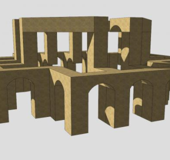 古老的寺庙SU模型下载_sketchup草图大师SKP模型