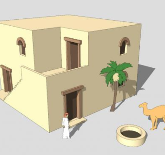 老式古房屋建筑SU模型下载_sketchup草图大师SKP模型