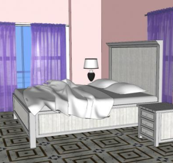 梦幻房间卧室SU模型下载_sketchup草图大师SKP模型
