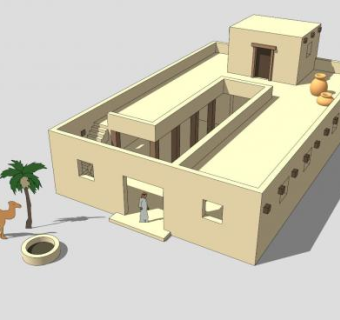 古平房建筑SU模型下载_sketchup草图大师SKP模型